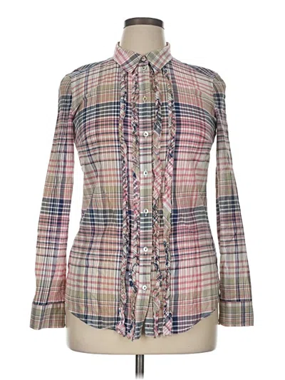 Pre-owned Esprit Long Sleeve Button Down Shirt In Pink