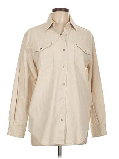 Pre-owned Esprit Long Sleeve Button Down Shirt In White