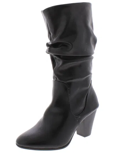 Esprit Oliana Womens Faux Leather Slouchy Mid-calf Boots In Black