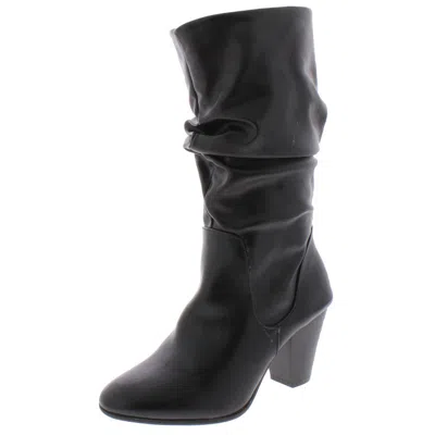 Esprit Oliana Womens Faux Leather Slouchy Mid-calf Boots In Black