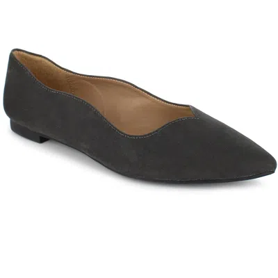 Esprit Pamela Womens Faux Suede Slip On Ballet Flats In Gray