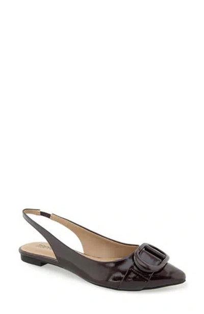 Esprit Preslee Faux Leather Slingback Flat In Burgundy Patent
