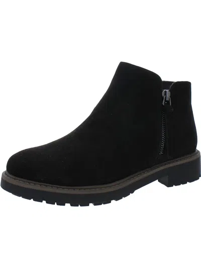 Esprit Saige Womens Faux Suede Side Zip Ankle Boots In Black