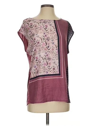 Pre-owned Esprit Short Sleeve Blouse In Burgundy