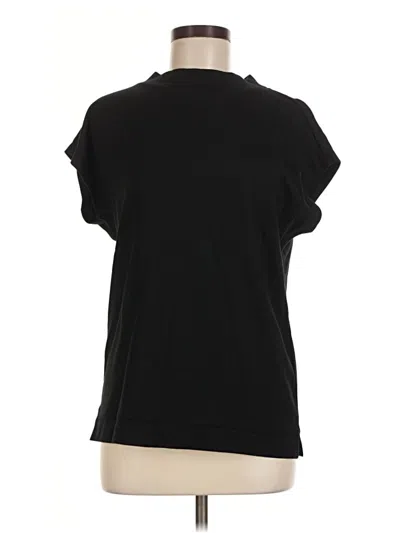 Pre-owned Esprit Short Sleeve Top Black Mock Neckline Tops