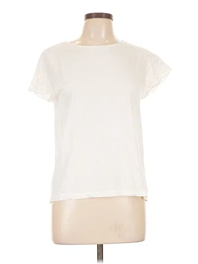 Pre-owned Esprit Short Sleeve Top Ivory Crew Neck Tops In White