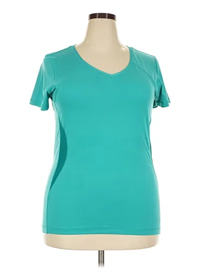 Pre-owned Esprit Short Sleeve Top Teal Scoop Neck Tops