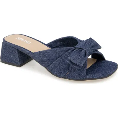 Esprit Summer Block Heel Sandal In Dark Blue Denim