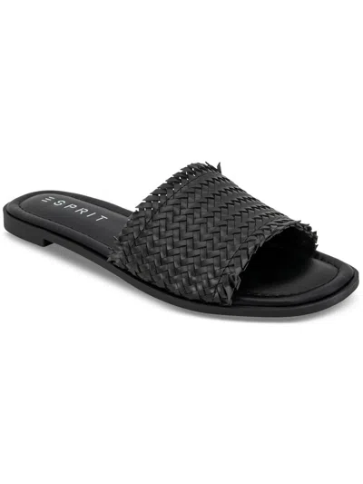 Esprit Summer Woven Womens Open Toe Slide Flatform Sandals In Black