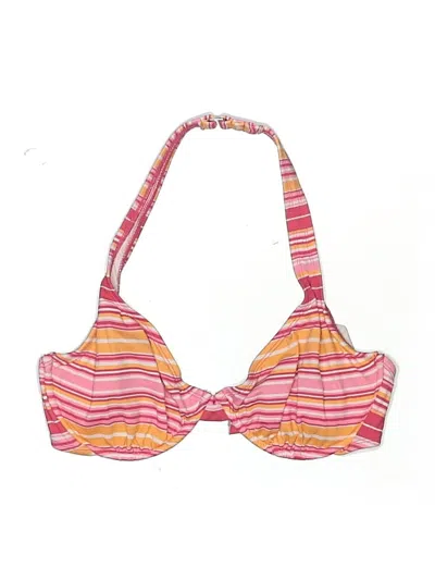 Pre-owned Esprit Swimsuit Top Pink Stripes Pattern Swimwear