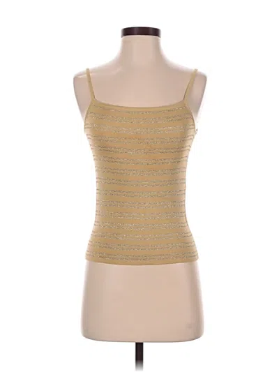 Pre-owned Esprit Tank Top Gold Strapless Neckline Tops