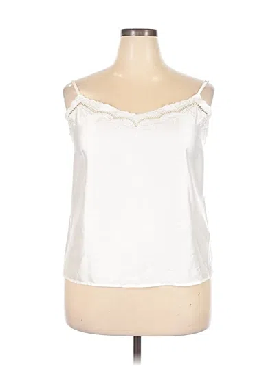 Pre-owned Esprit Tank Top Ivory Strapless Neckline Tops In White