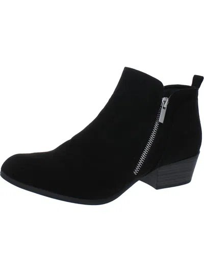 Esprit Timber Womens Faux Suede Round Toe Ankle Boots In Black