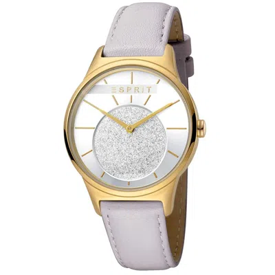 Esprit White Leather Watch In Gray