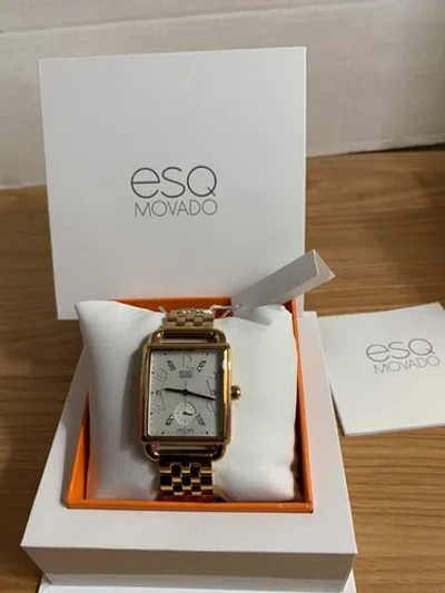 Pre-owned Esq Movado Brand  Women's Origin Rose Gold Mop Diamond Dial Watch 07101416