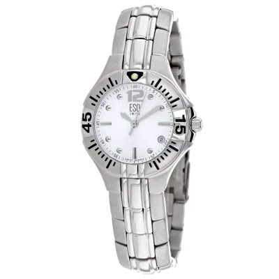 Esq Women's Silver Stainless Steel Silver Dial White Dial Watch