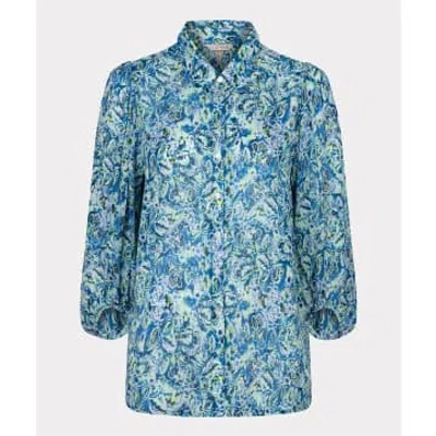 Esqualo 3/4 Sleeve Blouse Bayside In Blue