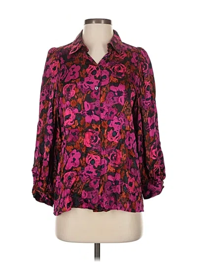 Pre-owned Esqualo 3/4 Sleeve Blouse In Purple