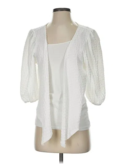 Pre-owned Esqualo 3/4 Sleeve Blouse In White