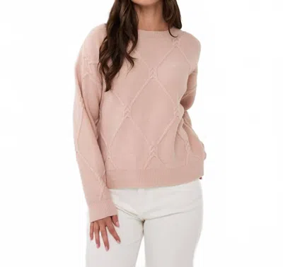 Esqualo Amanda Cable Square Sweater In Candy In Pink