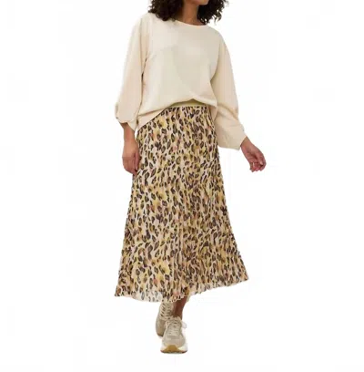 Esqualo Animal Print Skirt In Metallic