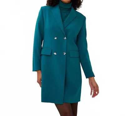 Esqualo Bartha Basic City Blazer Dress In Teal In Blue