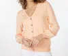 Esqualo Basic V-neck Cardigan In Peach In Pink