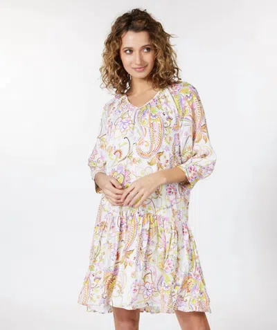 Esqualo Bibbi Beloved Flower Print Mini Dress In Multi In Neutral