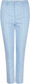 ESQUALO BLOCK PRINT TROUSER IN BLUE/WHITE