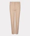 Esqualo Block Print Trouser In Tan/white In Brown