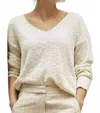 Esqualo Boxy Slub Ombre Sweater In Champagne In White