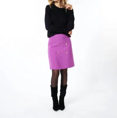 ESQUALO BUTTON DETAIL MINI SKIRT IN VIOLET