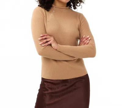 Esqualo Button Sweater In Brandy In Brown