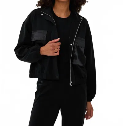 Esqualo Cardigan Bomber Jacket In Black