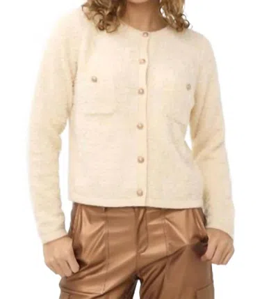 Esqualo Cardigan Tape Yarn In Beige In Neutral