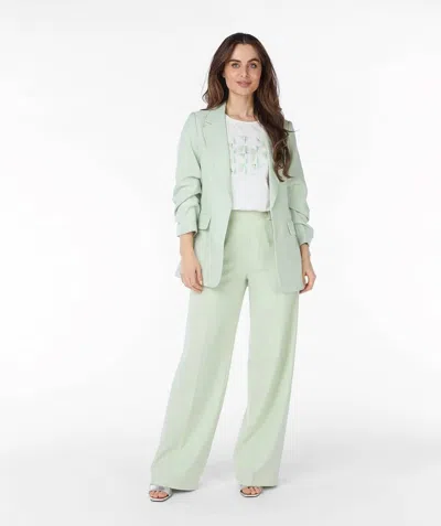 Esqualo Cate City Trousers In Pistachio In White