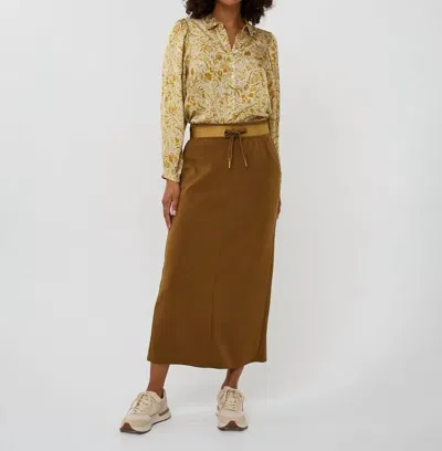 Esqualo Cheerful Printed Blouse In Mustard In Yellow