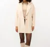 Esqualo Collared Trench Cardigan In Biscuit In Beige