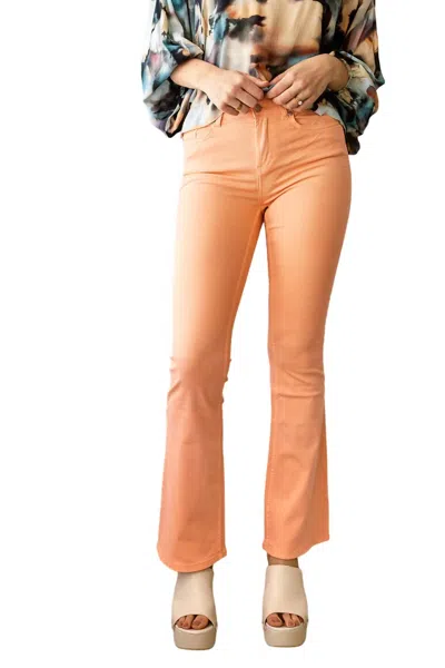 Esqualo Colored Flair Trousers In Peach In Pink