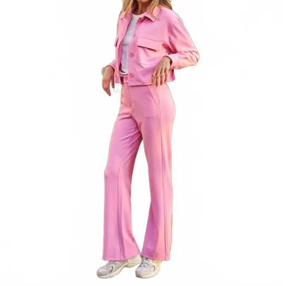 Esqualo Comfortable Structured Trousers In Rose In Pink