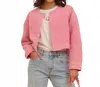 Esqualo Cropped Boucle Jacket In Rose In Pink