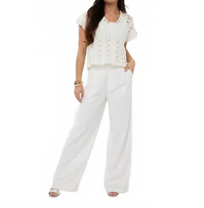 Esqualo Cropped Knit Top In Off White