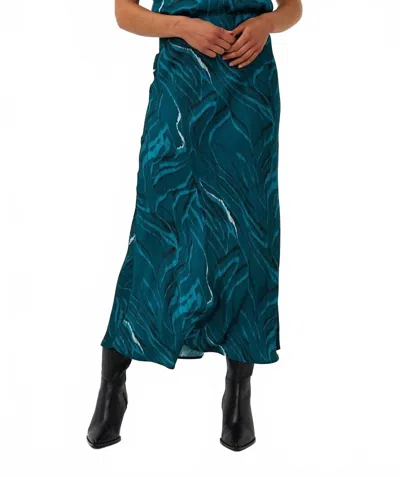 Esqualo Crystal Waves Skirt In Teal Print In Blue