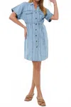 Esqualo Denim Mini Dress In Blue