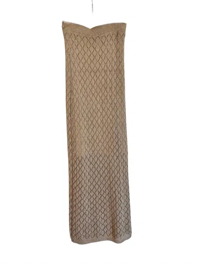 Esqualo Diamond Patterned Maxi Skirt In Gold