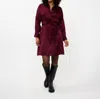 Esqualo Dress Crushed Satin In Wine Red