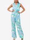 Esqualo Electric Waves Jumpsuit In Light Blue In Blue