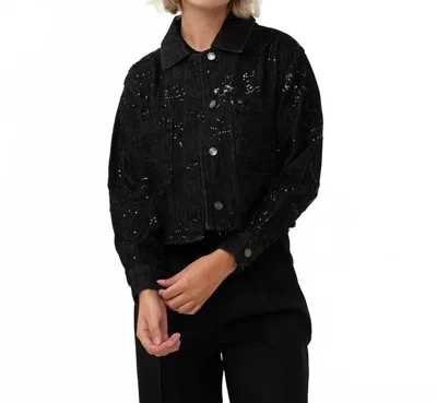 Esqualo Elsie Embroidered Jacket In Black