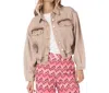 Esqualo Embellished Jean Jacket In Dark Sand In Multi