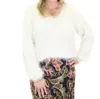 Esqualo Eyelash Crochet Sweater In Ivory In Multi